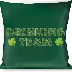 Buckle-Down Throw Pillow - St. Pat's DRINKING TEAM/Shamrocks Black/Green/White