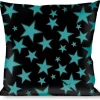 Buckle-Down Throw Pillow - Stars/Multi Stars Black/Turquoise