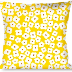 Buckle-Down Throw Pillow - Ditsy Floral Yellow/White/Brown