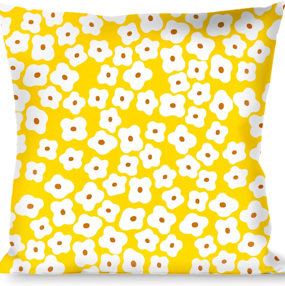 Buckle-Down Throw Pillow - Ditsy Floral Yellow/White/Brown
