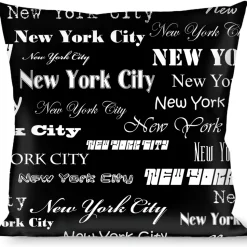 Buckle-Down Throw Pillow - New York City Black/White