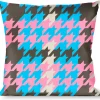 Buckle-Down Throw Pillow - Mini Houndstooth Gray/Baby Blue/Pink