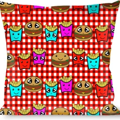 Buckle-Down Throw Pillow - Burger & Fries Cartoon