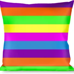 Buckle-Down Throw Pillow - Stripes Purple/Orange/Green/Yellow/Pink/Blue