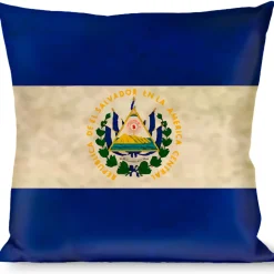 Buckle-Down Throw Pillow - El Salvador Flag/Black