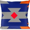 Buckle-Down Throw Pillow - Navajo Gray/Blue/Orange/Black