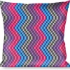 Buckle-Down Throw Pillow - Chevron Weave Gray/Lavender/Pink/Baby Blue