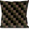 Buckle-Down Throw Pillow - Checker Trio Tan/Black/Olive