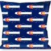Buckle-Down Throw Pillow - Colorado Trout Flag Blue/White/Red/Yellow
