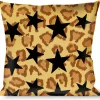 Buckle-Down Throw Pillow - Cheetah/Stars Tan/Black
