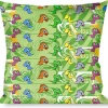 Buckle-Down Throw Pillow - Cute Dinosaurs Yellow/Green
