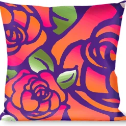 Buckle-Down Throw Pillow - Born to Blossom Blue