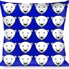 Buckle-Down Throw Pillow - Polar Bear w/Mustache Royal