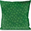 Buckle-Down Throw Pillow - St. Pat's Clovers Scattered3 Greens