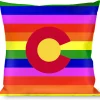 Buckle-Down Throw Pillow - Colorado Flags2 Pride