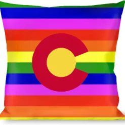Buckle-Down Throw Pillow - Colorado Flags2 Pride