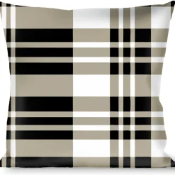Buckle-Down Throw Pillow - Plaid Black/White