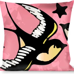 Buckle-Down Throw Pillow - Mom & Dad C/U Pink w/Sparrows