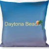Buckle-Down Throw Pillow - DAYTON BEACH Script/Sun/Palm Trees Blue Fade/Yellow/Oranges/Green