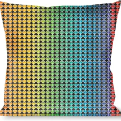 Buckle-Down Throw Pillow - Peace Hearts Repeat Fill Black/Rainbow