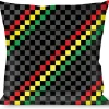 Buckle-Down Throw Pillow - Checker Stripe Black/Gray/Rasta