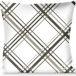 Buckle-Down Throw Pillow - Plaid X White/Gray