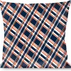 Buckle-Down Throw Pillow - Plaid X3 Navy/Orange/White