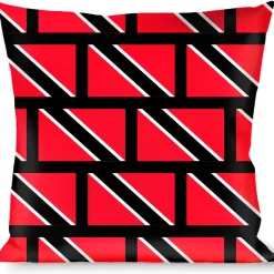 Buckle-Down Throw Pillow - Trinidad & Tobaga Flags/Black Block