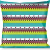Buckle-Down Throw Pillow - Aztec 14 Seafoam Green/White/Pink/Lime Green/Black