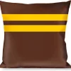 Buckle-Down Throw Pillow - Racing Stripe Brown/Gold
