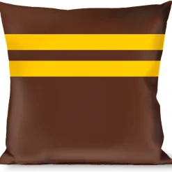 Buckle-Down Throw Pillow - Racing Stripe Brown/Gold