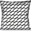 Buckle-Down Throw Pillow - Diagonal Handlebar Mustaches White/Black