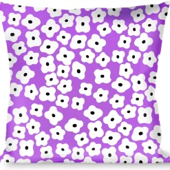 Buckle-Down Throw Pillow - Ditsy Floral Lavender/White/Black