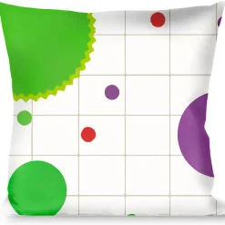 Buckle-Down Throw Pillow - Dots/Grid2 White/Gray/Multi Color