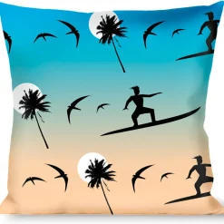 Buckle-Down Throw Pillow - Beach Surfer