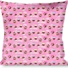 Buckle-Down Throw Pillow - Cupcake Swirls Pink/Multi Color