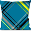 Buckle-Down Throw Pillow - Plaid Turquoise/Yellow/Black/Gray
