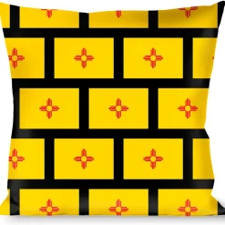 Buckle-Down Throw Pillow - New Mexico Flag/Black