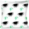 Buckle-Down Throw Pillow - Plaid Curls White/Black/Gray/Green