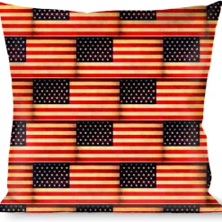 Buckle-Down Throw Pillow - Vintage US Flag Repeat