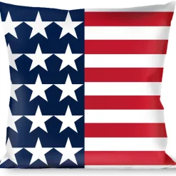 Buckle-Down Throw Pillow - Stars & Stripes Blue/White/Red/White