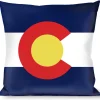 Buckle-Down Throw Pillow - Colorado Flags2 Repeat