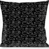 Buckle-Down Throw Pillow - Mustache Outlines Black/White