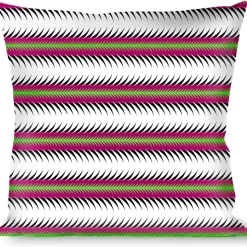 Buckle-Down Throw Pillow - Fish Tail Fuchsia/Black/White