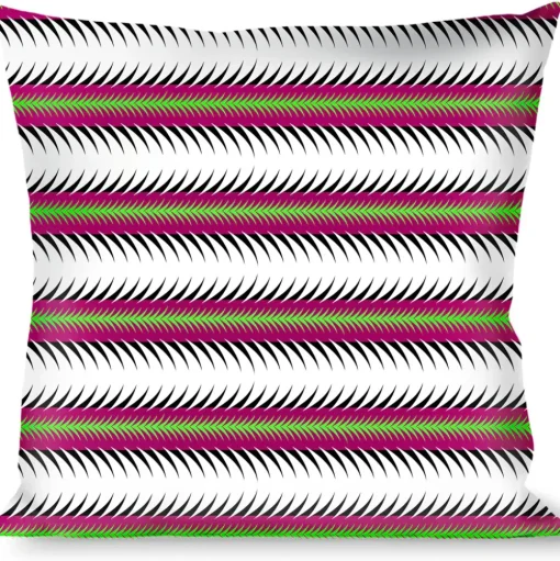Buckle-Down Throw Pillow - Fish Tail Fuchsia/Black/White