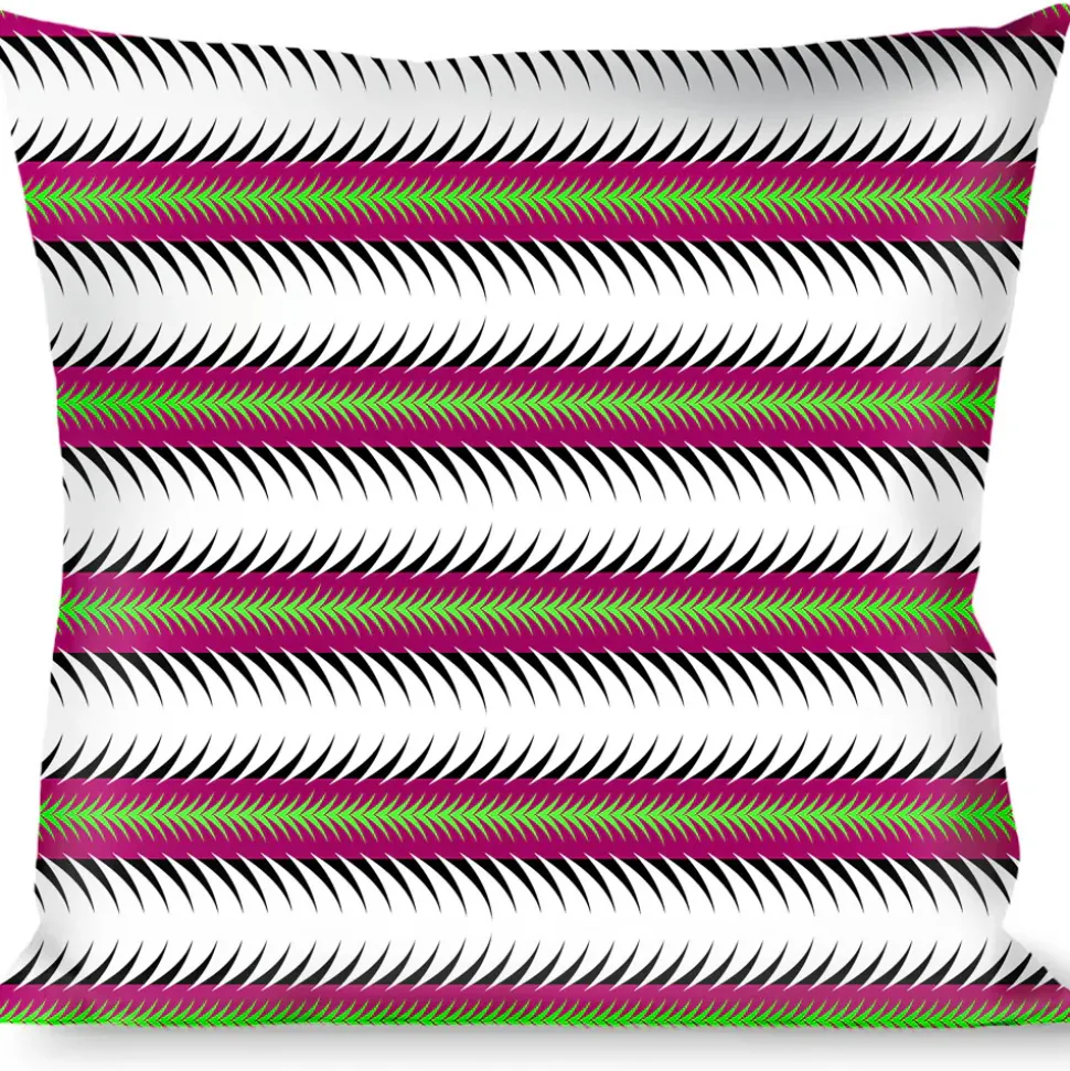 Buckle-Down Throw Pillow - Fish Tail Fuchsia/Black/White