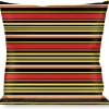 Buckle-Down Throw Pillow - Fine Stripes Black/Yellows/Orange/Red/White