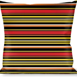 Buckle-Down Throw Pillow - Fine Stripes Black/Yellows/Orange/Red/White