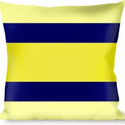 Buckle-Down Throw Pillow - Stripes Light Yellow/Navy/Yellow