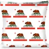 Buckle-Down Throw Pillow - California State Flag White